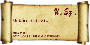 Urbán Szilvia névjegykártya